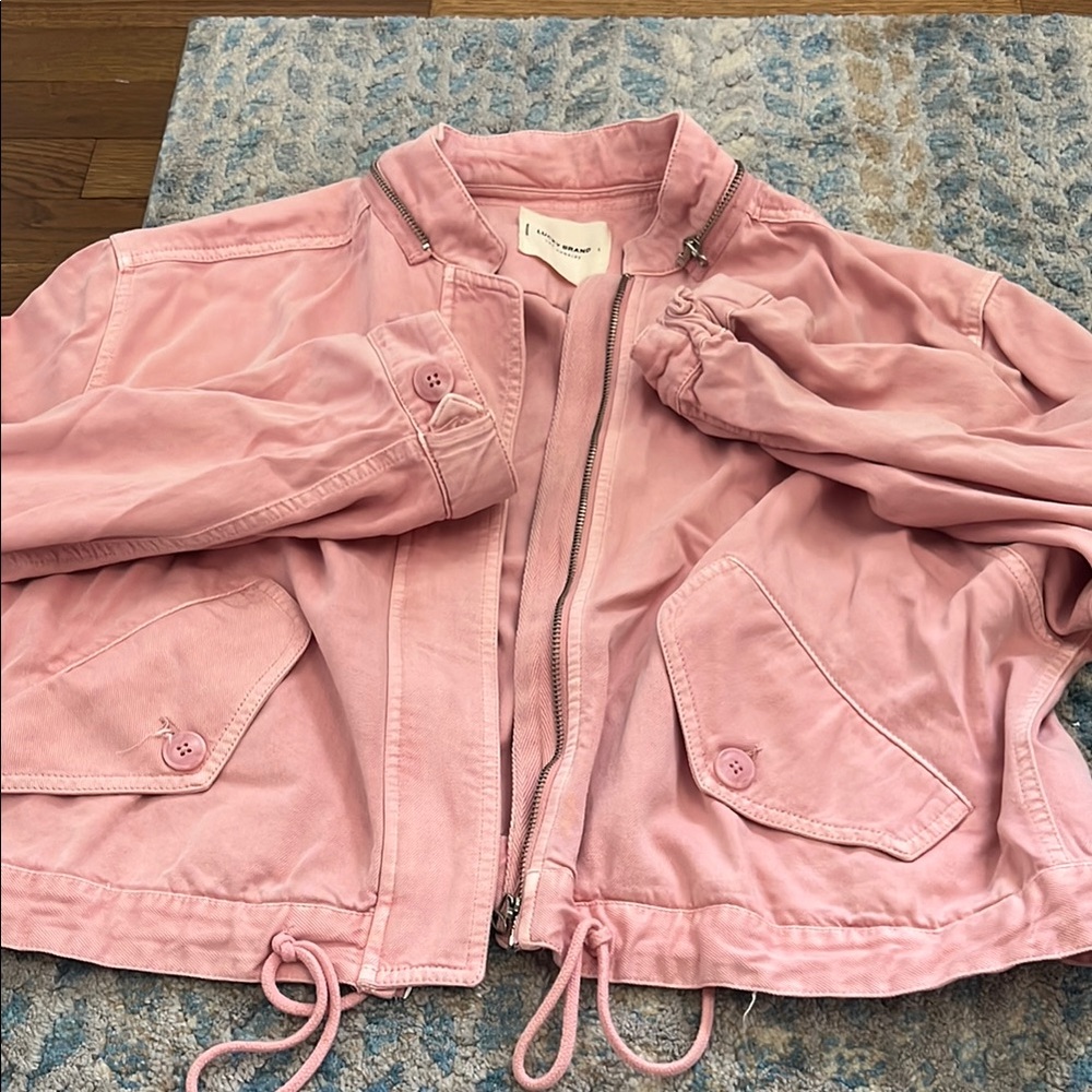 Lucky Brand Pink Utility Jacket with Drawstring Waist